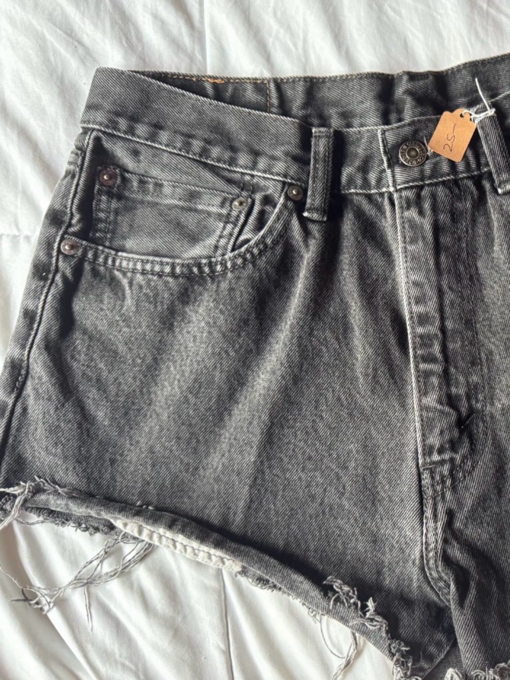Levi's Black High-Rise Cutoff Denim Shorts